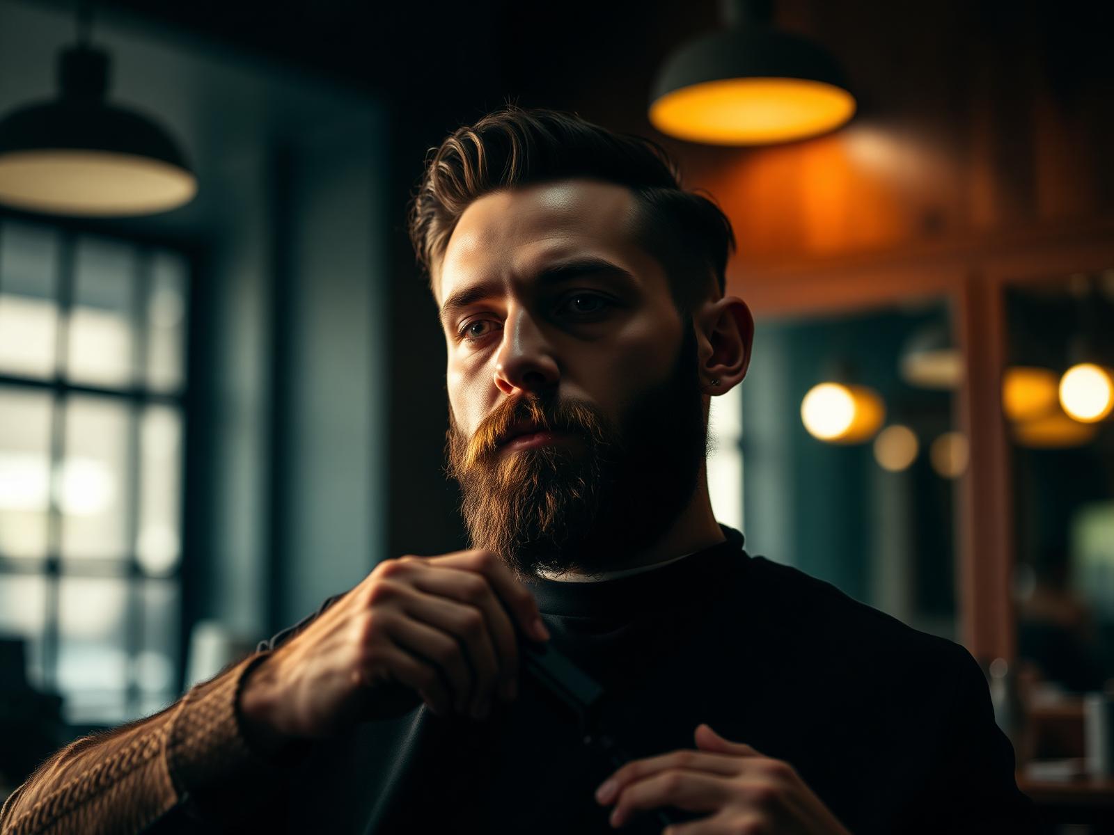 Barber giving a premium haircut